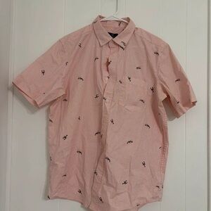 Lacoste Men's Pink Striped Casual Shirt